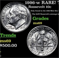 1996-w Roosevelt Dime RARE! TOP POP! 10c Grades ms