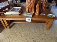 Oak Mission style coffee table, 28" x 50"