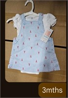 Baby Girl Dress with T-Shirt Sz 3mths