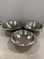 (3) Stainless Steel Prep Bowls