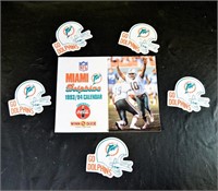 MIAMI DOLPHINS STICKERS & OLD SKED