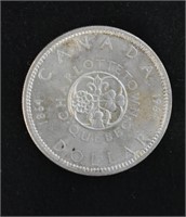 1864 - 1964 Quebec Centennial Silver $1 Coin