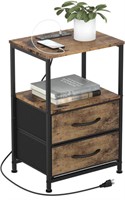 DOMYDEVM NIGHTSTAND WITH CHARGING STATION, END