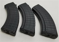3 Plastic 30 Round Magazines For AK47 (Black)