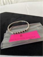 925 silver and malachite bangle bracelet