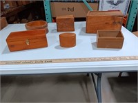 Vintage Wooden Boxes. Largest 10x5.5x7. Smallest