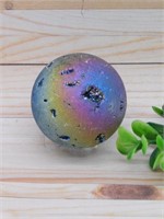 DRUZY TITANIUM SPHERE ROCK STONE LAPIDARY SPECIMEN