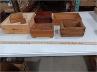 Vintage Wooden Boxes. Largest 11x11x4. Smallest