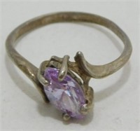Sterling Silver Purple Stone Ladies Ring