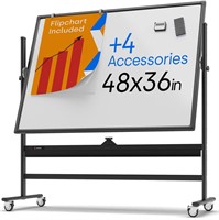 Rolling Dry Erase Board 48 x 36 - Large Portable M