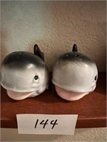 WHALE SALT & PEPPER SHAKERS