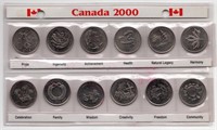 2000 Canada 25 Cent Millennium Coin Set