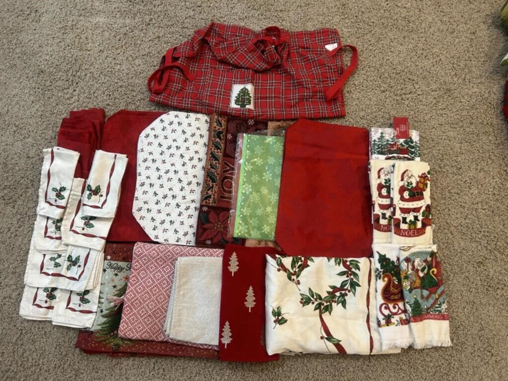 Assortment Of Christmas Table Linens