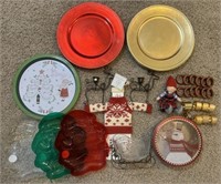 Assorted Christmas Trays, Chargers & More