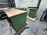 2 Timber Top 5 & 4 Drawer Work Benches