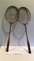 E5)  Badminton rackets, 2 vintage for decoration