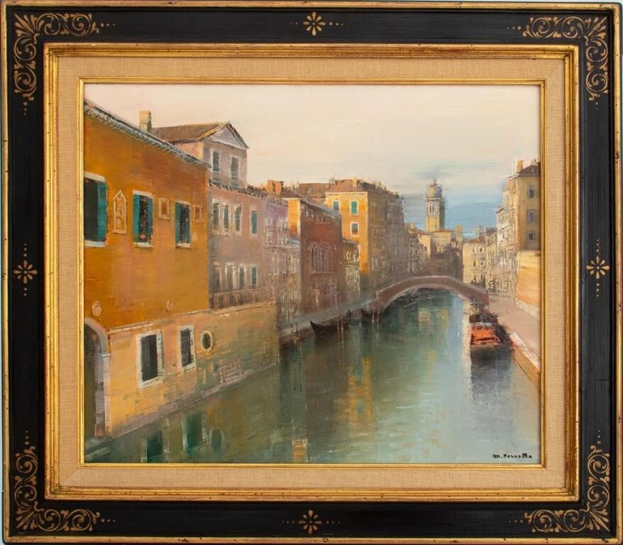 Marcel Kervella "Venise, Rio San Vito" Oil