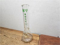 Glass Vase Marked MY BONG