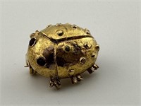 Vintage Gold Tone Lady Bug Pin