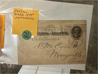 ANTIQUE 1895 POST CARD JEFFERSON POSTAGE