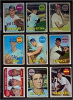 (9) 1969 Topps BB Cards w/ Strike-Out Leaders Card
