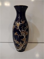 Japanese Cobalt Cherry Blossom Ceramic Vase