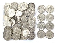 50 Silver Roosevelt Dimes, US Coins