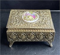 Small vintage Japanese brass jewelry box