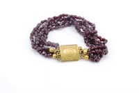 Victorian yellow gold & garnet bead bracelet