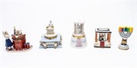 Judaica Religious-Themed Porcelain Pill Boxes, 5