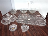 Mixed lot of crystal and glass