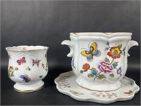 Limoges France Plate, Estee Lauder Jar & Flowerpot