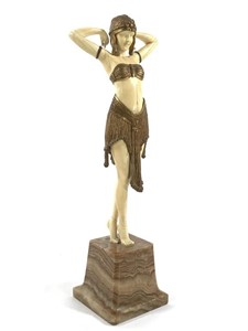 Chiparus Ivory Brass Dancer Deco Figurine 15.5"
