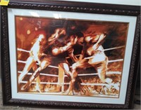 FRAMED, SIGNED LEROY NEIMAN "THE MAULERS" W/COA