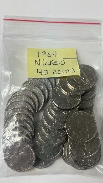 40 1964 Canadian Nickels