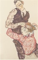 Egon Schiele Austrian Modernist Signed Linocut