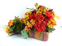 Lot of 2 Autumn Fall Faux Flowers