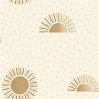 Boho Sunbeam Beige and Gold Metallic Non-Pasted