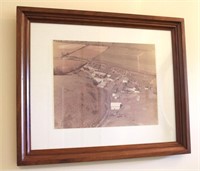 Aerial Photo of Clore-Spring 1976-Walnut Frame