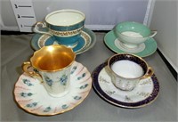 4 vintage porcelain cups & saucers