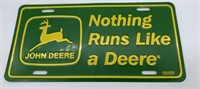 Nothing Runs Like A Deere license plate
