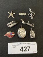 Sterling Silver Pendant & Charms.