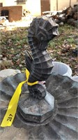 Concrete seahorse finial, 12" tall