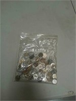 Bag of foreign coins