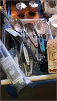 Drawer of kitchen utensils cutlery