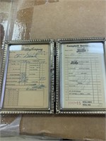 1949 Pepsi & 1950 Coke Receipts in Frame