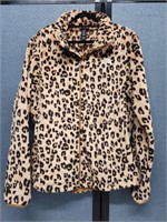 North Face Leopard Print Zip Up Jacket XL