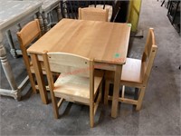 Childs WoodenTable W/ 4 Chairs