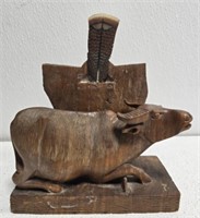 Vintage wood animal statue