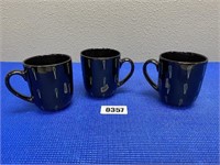 3 Gibson Coffee Mugs Dark Brown